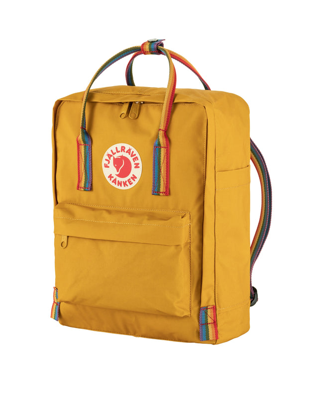 Fjallraven Kanken – Ockerfarbene Regenbogen-Geschenkbox