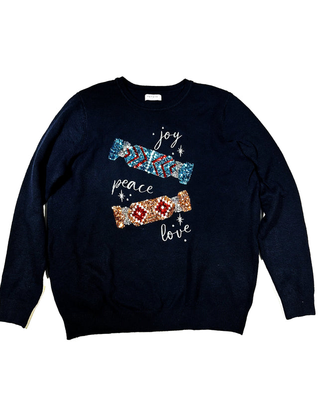 Vintage Joy Peace Love Hässlicher Weihnachtspullover für alle