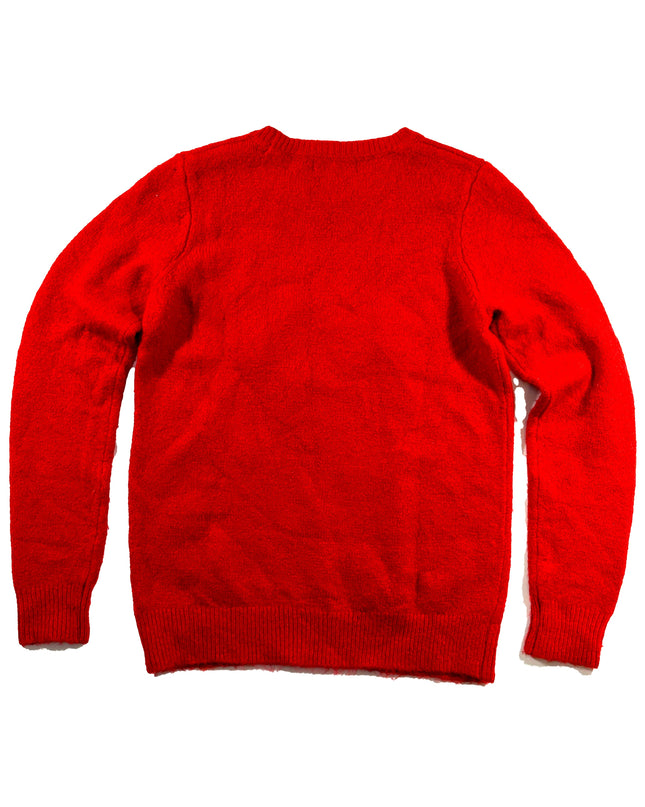 Vintage-Weihnachtspullover – Hässlicher Weihnachtspullover mit Weihnachtsmann und Dalmatiner