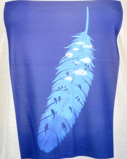 Lockeres Tanktop - Blaues Federkleid