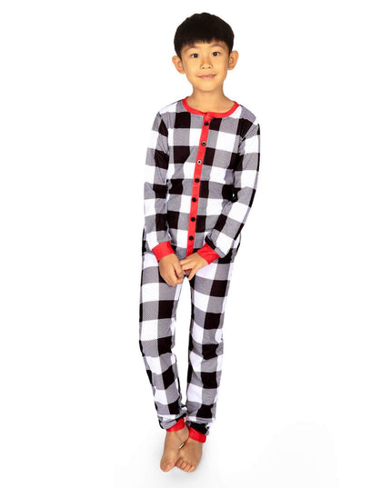 Boy's Christmas Crew Plaid Onesie Pajamas