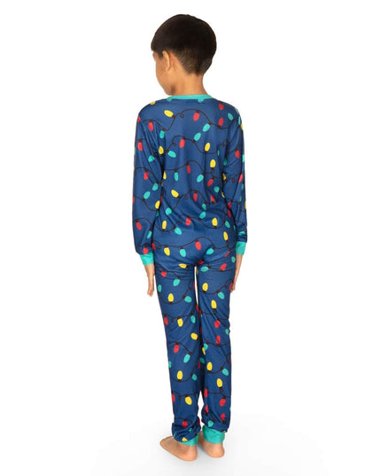 Boy's Christmas Lights Onesie Pajamas