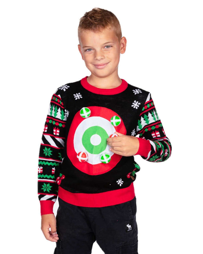 Boy's Dart Board Game Ugly Christmas Sweater