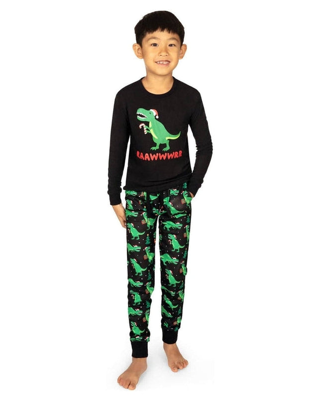Boy's Rawr Dinosaur Crew Neck Pajama Set