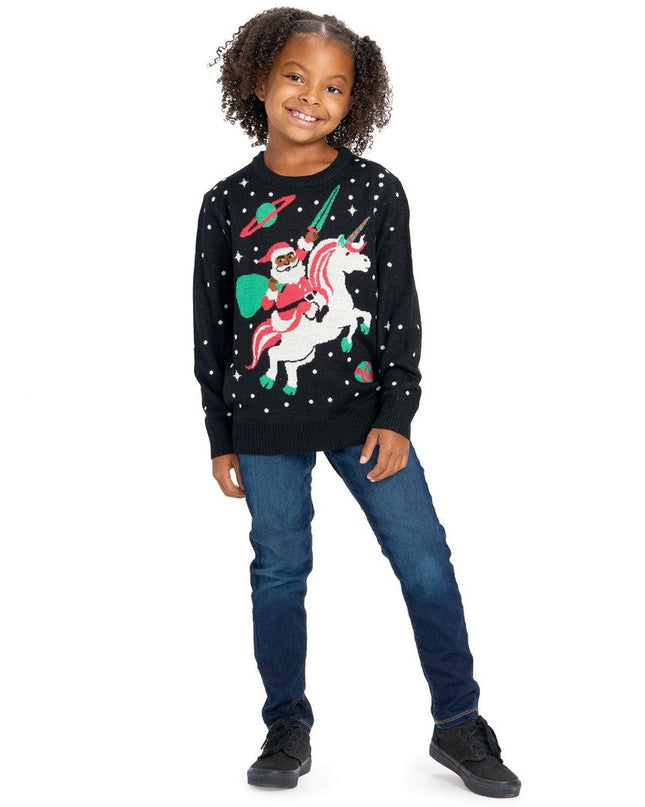 Girl's Santa Unicorn Ugly Christmas Sweater