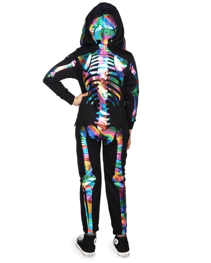 Girl's Iridescent Skeleton Costume