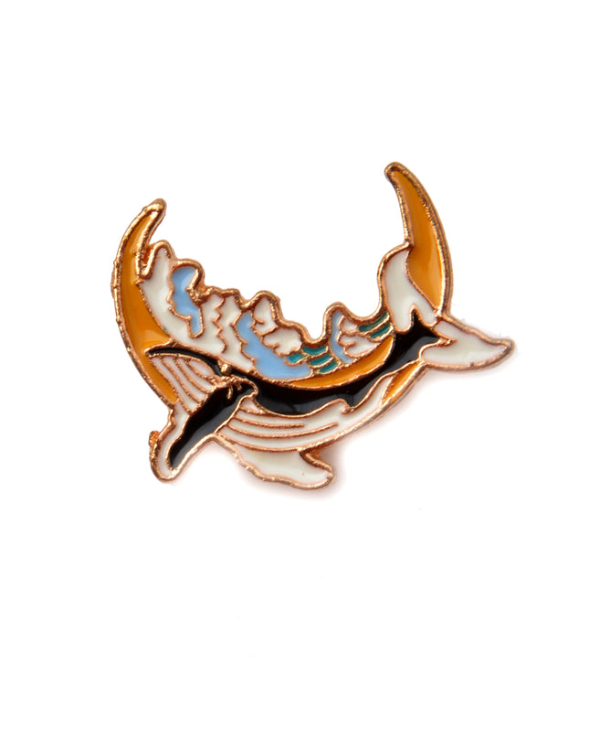 Anstecknadel – Wal mit Mond