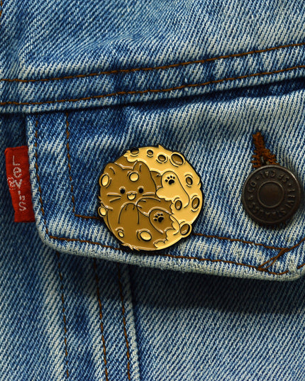 Brosche – Katzen-Mond-Design