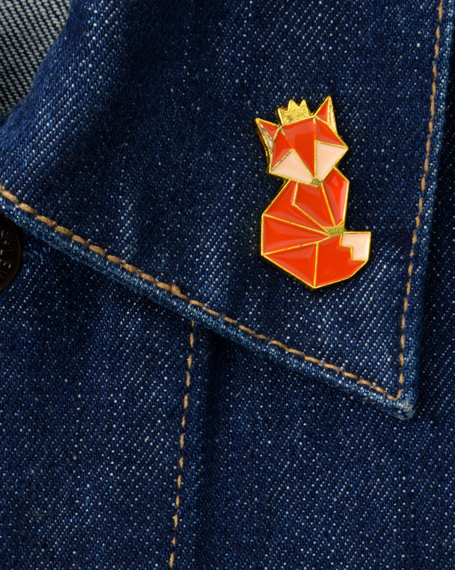 Geometrische Fuchsbrosche – Modernes Tierdesign für Ostern