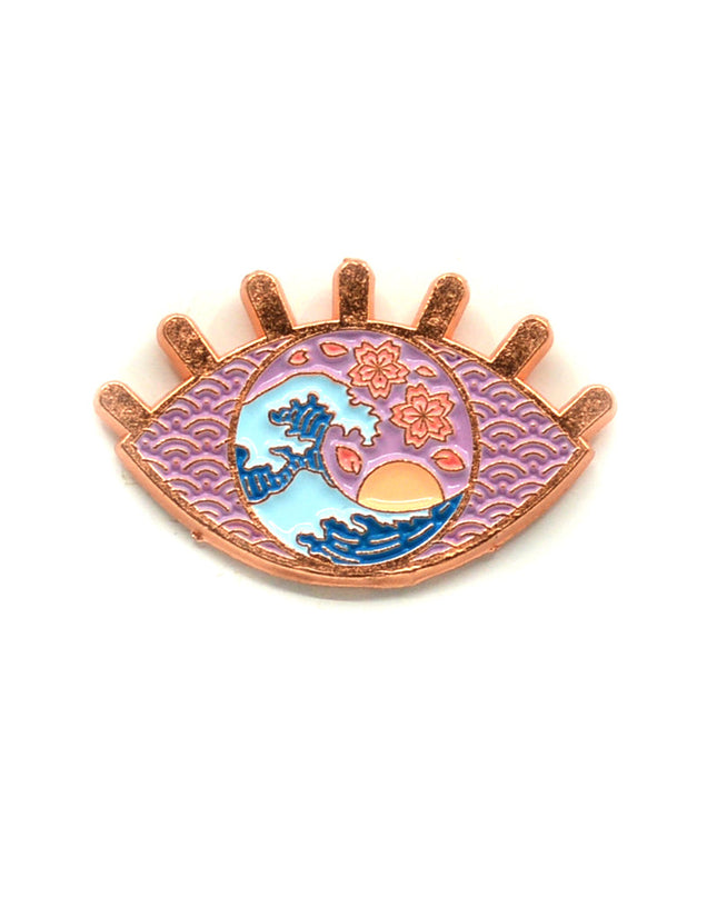 Anstecknadel – Hokusai-Auge-Design
