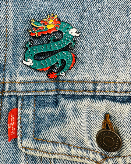 Brosche – Chinesischer Türkis-Drache