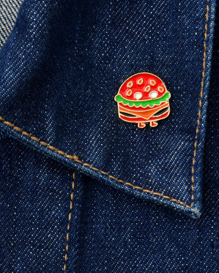 Anstecknadel „Laufender Hamburger“ – Lustiges Accessoire mit Lebensmittelmotiv