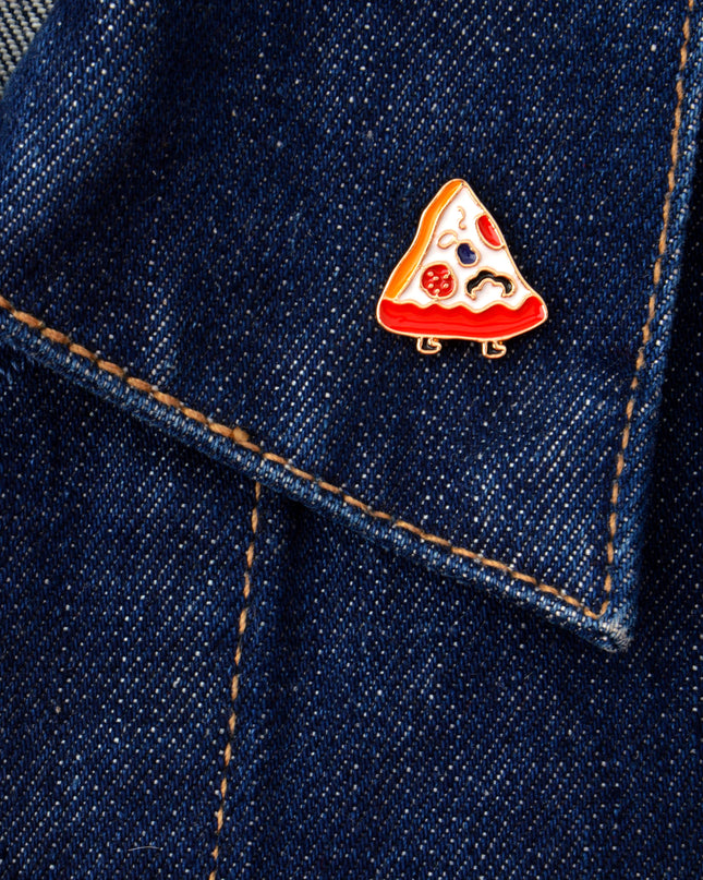 Running Pizza Emaille-Anstecknadel | Ausgefallenes Accessoire