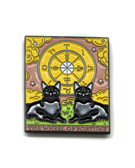 Katzen-Tarot-Anstecknadel – Accessoire für das Rad des Schicksals