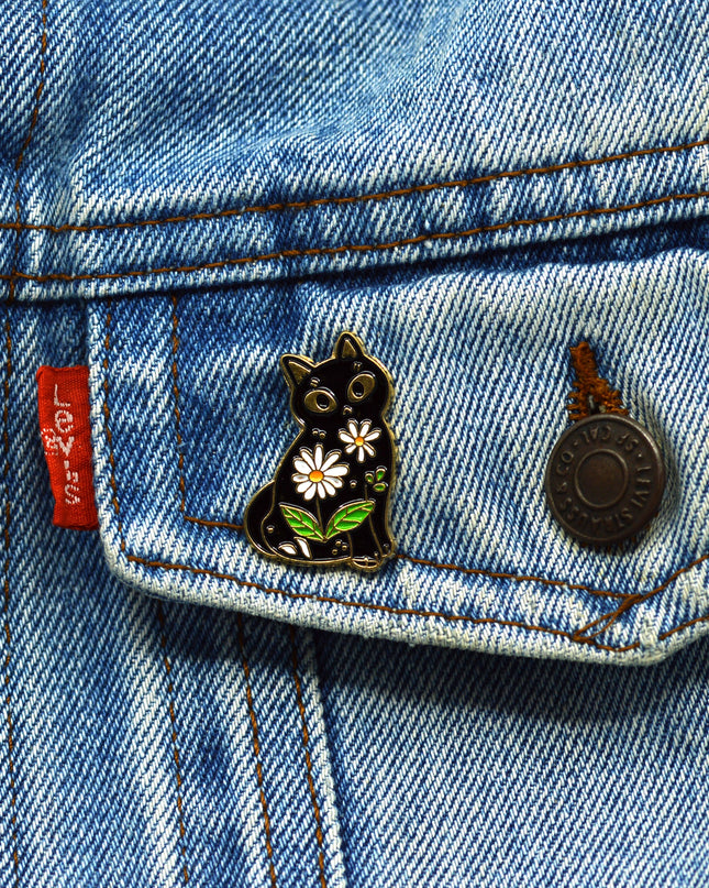 Brosche – Blumenkatze