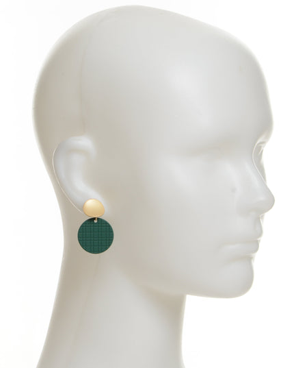 Green Disc Earrings - I