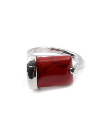 Red Square I Boho Ring
