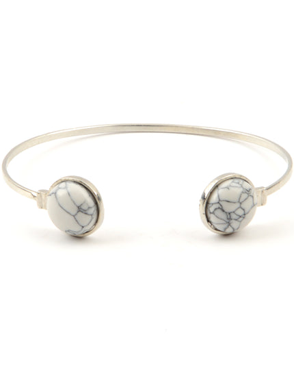 White Circle Gemstone Bracelet
