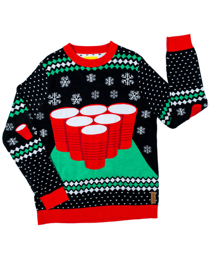 Men's Cheer Pong Game Ugly Christmas Sweater
