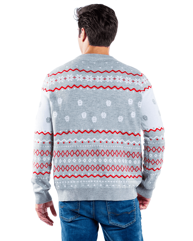 Men's Grey Humping Reindeer Ugly Christmas Sweater