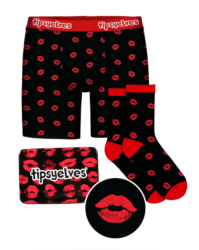 Men's Kiss Attack Boxers & Socks Gift Set