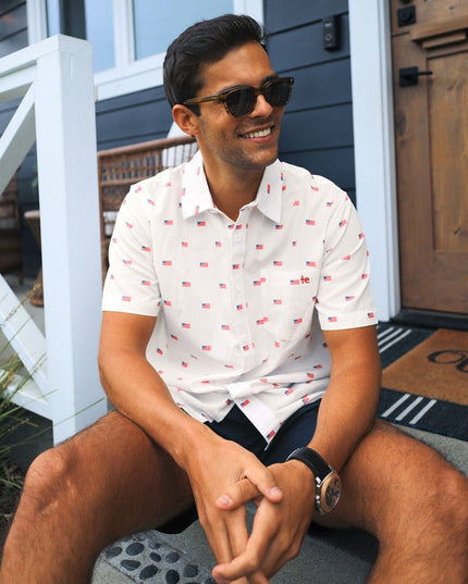 Men's USA Grand Ol' Flag Button Down Shirt