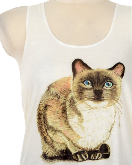 Cat Sitting Graphic Sleeveless Top