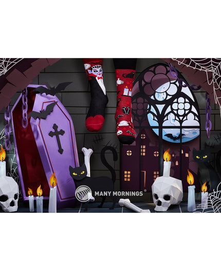Many Mornings Zokni – Bloody Drakula Halloween-Spaßsocken für alle