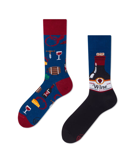 Many Mornings Zokni - Cabernet Sockvignon Fun Socks for Everyone