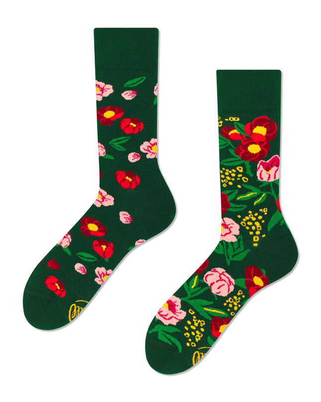 Socken für viele Morgen – Flower Power Grün