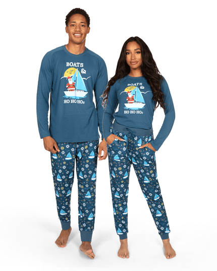 Matching Boats & Ho Ho Hos Couples Pajamas