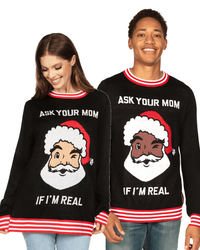 Matching Ask Your Mom Couples Ugly Christmas Sweater
