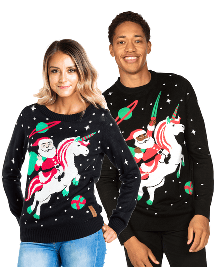 Matching Santa's Unicorn Couples Ugly Christmas Sweater