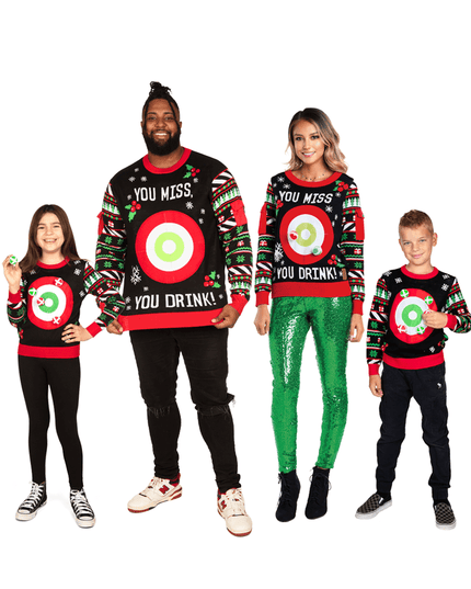 Matching Dart Game Family Christmas Sweaters