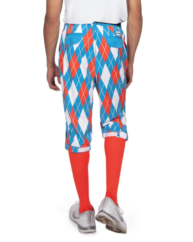 Men's American Argyle Golf Knickers with Red Golf Socks