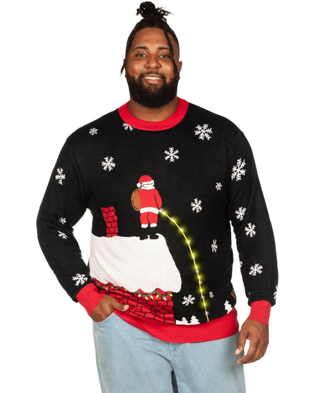 Men's Leaky Roof Light Up Big and Tall Ugly Christmas Sweater