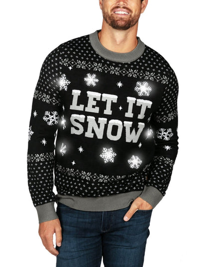 Men's Let it Snow Light Up Ugly Christmas Sweater