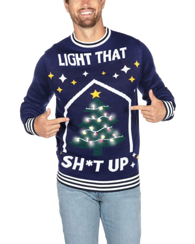 Men's Light that Sh*t Up Ugly Christmas Sweater