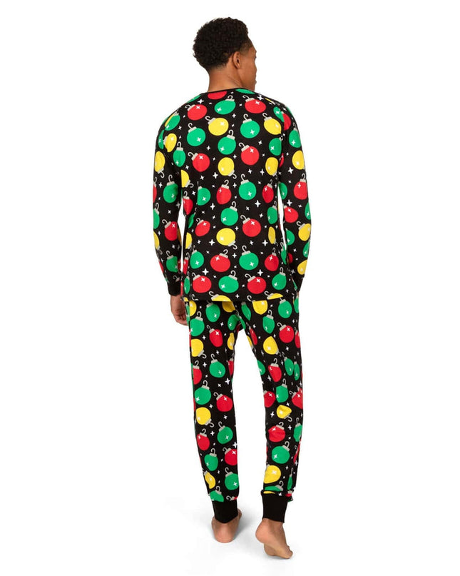 Men's Ornaments Crew Neck Pajama Set