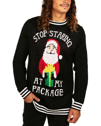 Men's Stop Staring Ugly Christmas Sweater