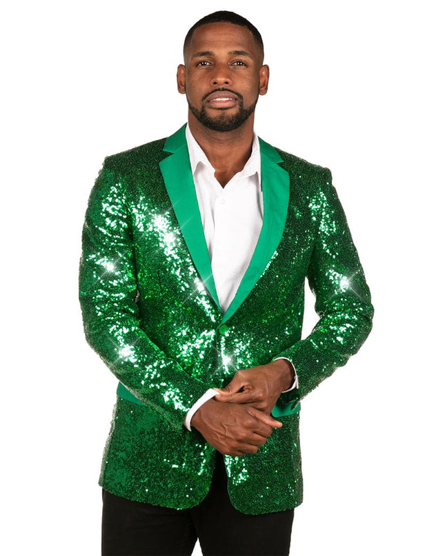 Men's Green Sequin All Over Blazer