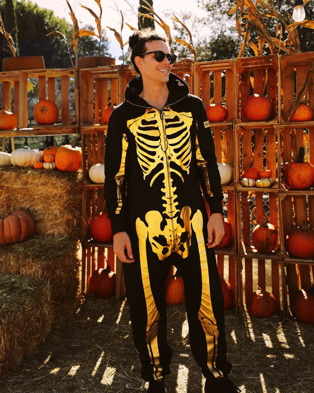 Men's Gold Skeleton Costume