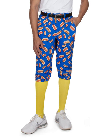 Men's Hot Dog Golf Knickers with Yellow Golf Socks