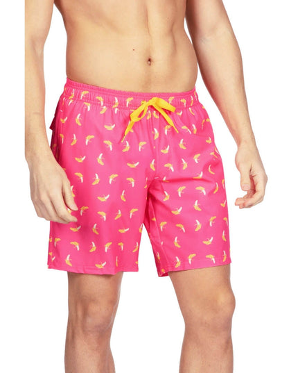 Pink Banana Peel Stretch Swim Trunks - 7.5" Inseam