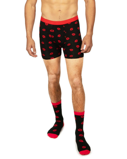 Men's Kiss Attack Boxers & Socks Gift Set