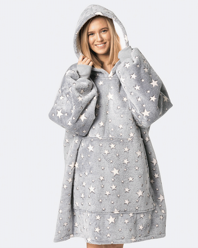 HappyHoodie Graue Sterne für Erwachsene - Trendige Loungewear