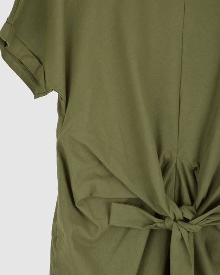 Sommerkleid aus Canvas - Khaki