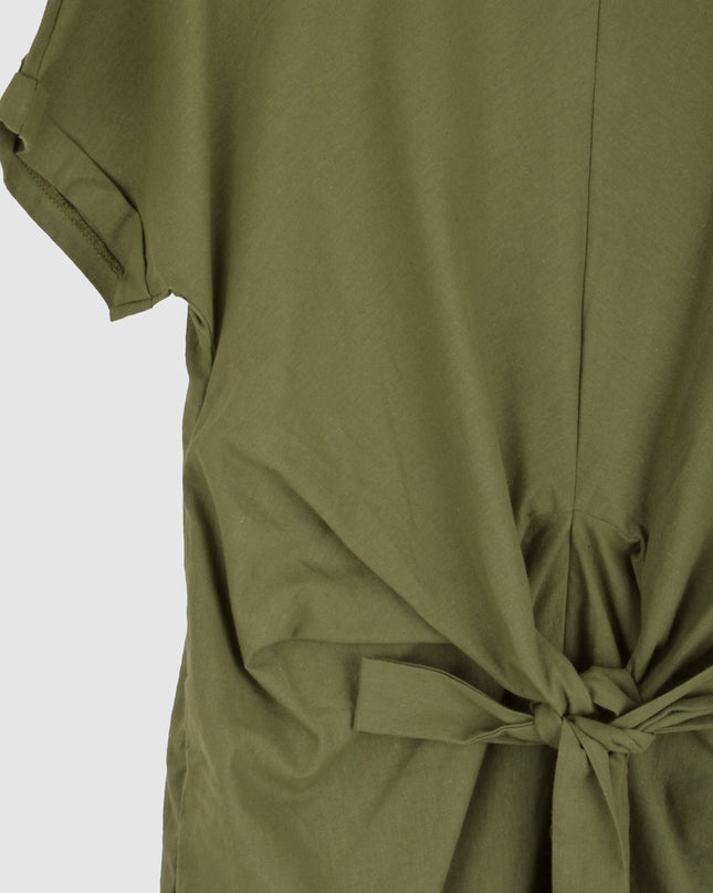 Sommerkleid aus Canvas - Khaki