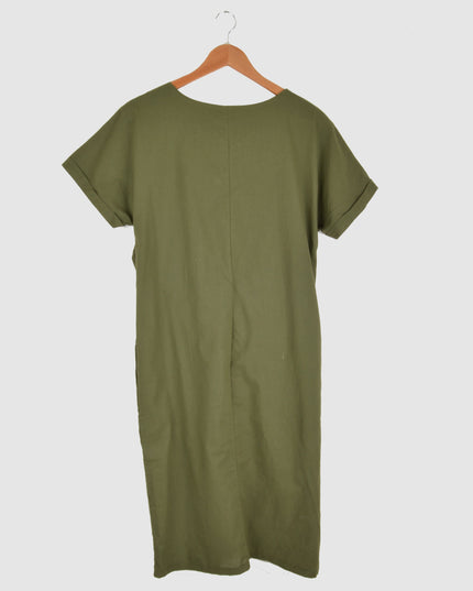 Sommerkleid aus Canvas - Khaki