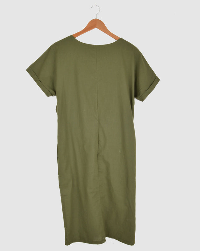 Sommerkleid aus Canvas - Khaki
